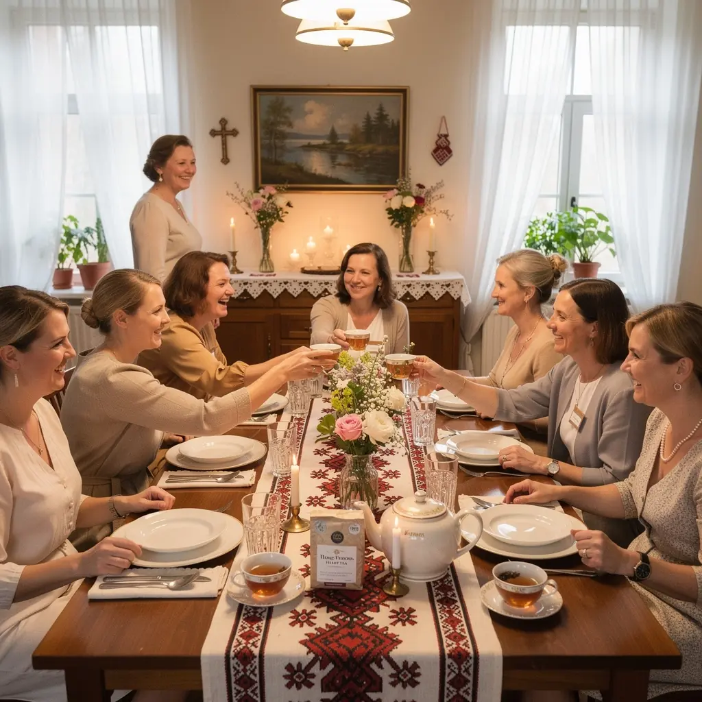 Ramybės akimirka moteriai, mėgaujančiai Dong Quai arbata.